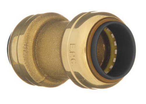 Brass Push Coupling With Stop, Low Lead, 3/8 Copper X Copper