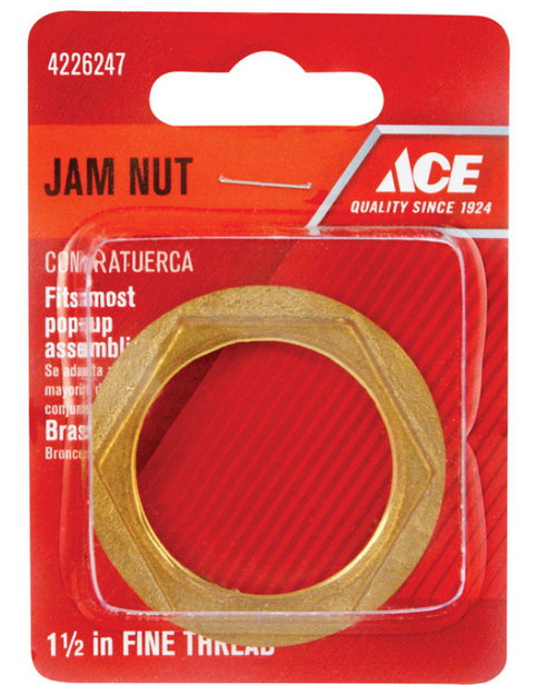 Ace Die Cast Jam Nut 1-1/2 in. Gray Brass