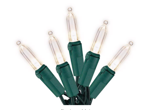 Celebrations Gold Cool-White C9 LED String Lights – 25 Bulbs, 16 ft Plug-In Holiday Decor, Green Wire, UL Listed