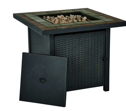 Living Accents 30 in. W Steel Square Propane Fire Pit(BOX DAMAGE)