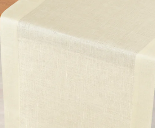 Cream Linen Table Runner, Hemmed 14*36