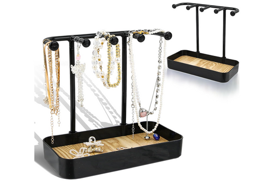 Premium Jewelry Display Holder – Durable Construction with Non-Slip Beaded Hooks for Secure Organization