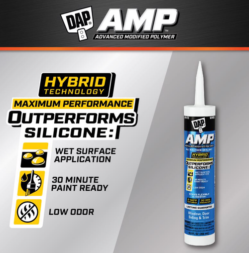 DAP AMP White Polymer Advanced Hybrid Caulk Sealant 9 oz