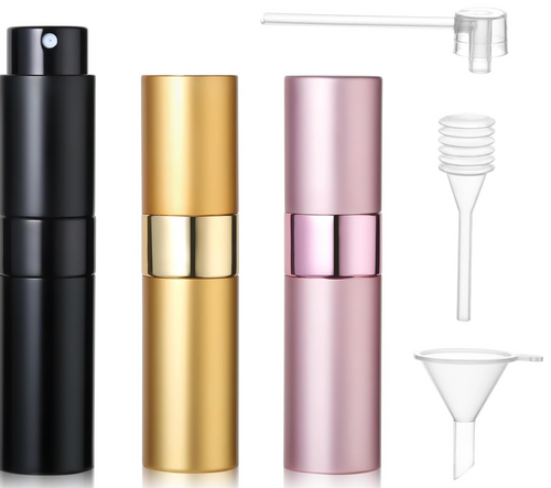 Refillable Perfume Bottle for Travel 3 Pcs, Atomizer Sprayer for Perfume and Pocket Perfume Dispenser, Portable Cologne Sprayer, Refillable Perfume Bottle and Atomizer for Travel