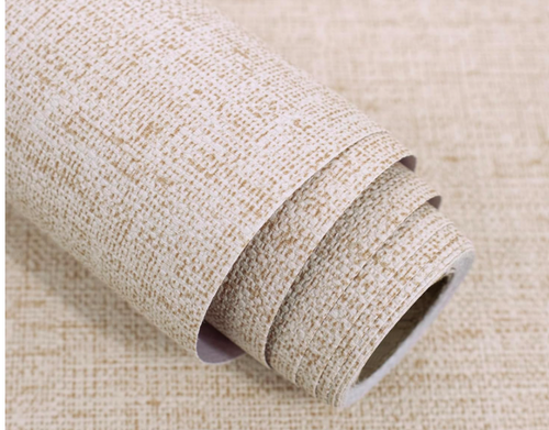 Beige Grasscloth Peel and Stick Wallpaper Textured Contact Paper 15.7inch x 118.1inch