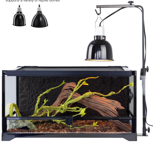 Reptile Lamp Stand 35 Inches – Adjustable Heat Lamp Fixture Stand with Weighted Base for Terrariums, Coated Steel Holder for UVB & Heating Bulbs