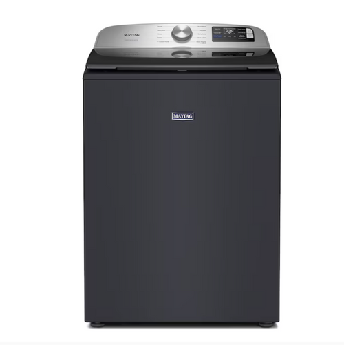 Maytag Top‑Load Washer – Midnight Steel, HE Agitator, Extra Power Stain Boost, Deep Fill, Wrinkle Control, Smart App Compatible, Advanced Vibration Control