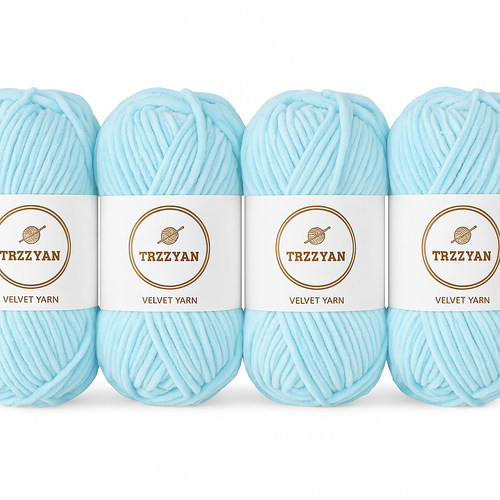 Sky Blue Chenille Plush Velour Yarn – 4 Skeins (3.5 oz/100g Each), 6mm Thick, Cozy Soft Yarn for Crochet, Knitting, DIY Toys & Clothing Sky Blue Chenille Plush Velour Yarn – 4 Skeins (3.5 oz/100g Each), 6mm Thick, Cozy Soft Yarn for Crochet, Knitting, DIY Toys & Clothing