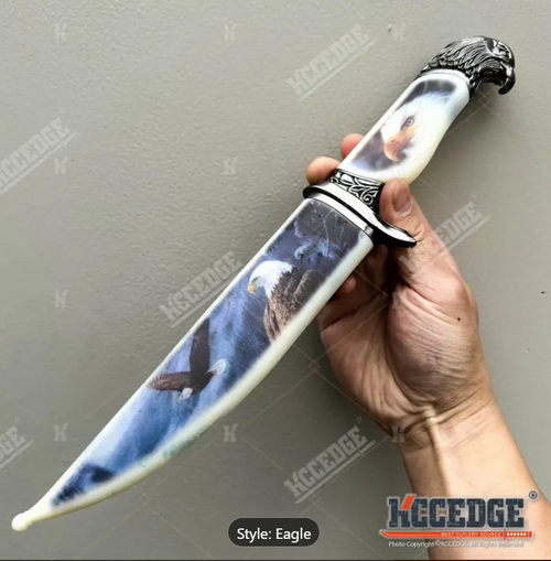 13" Eagle Design Collectible Knife – Non-Sharpened Stainless Steel Blade, Decorative Fantasy Dagger with Scabbard