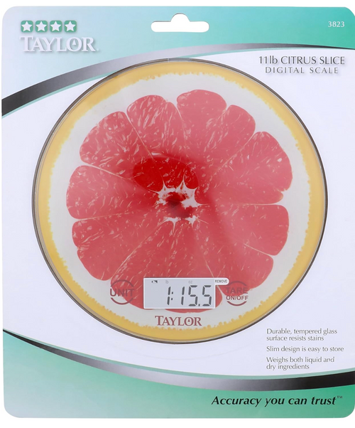 TAYLOR 3823AST4 Digital Kitchen Food Scale – 11 lb/5 kg Capacity, Easy-Read Display, Compact Design