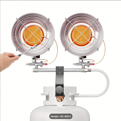 Hotdevil Double Tank Top Propane Patio Heater – 18,000-30,000 BTU, Safety Shut-Off & Tip-Over Switch