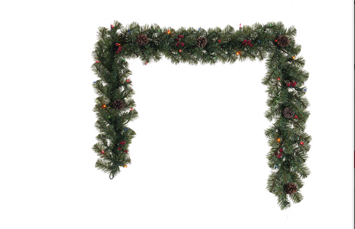 Celebrations 6 ft. L Incandescent Prelit Multicolored Northern Pine Christmas Garland