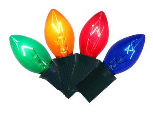 Celebrations Incandescent C7 Multicolored/Clear 4 ct Replacement Christmas Light Bulbs 0.08 ft.