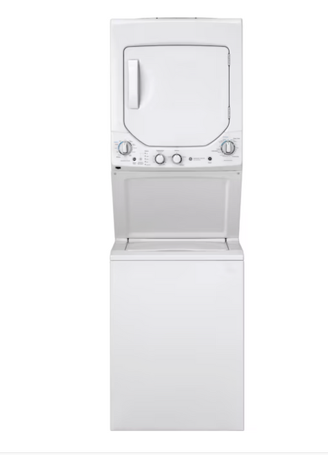 GE Stacked Laundry Center with 2.3 cu. ft. Top-Load Washer and 4.4 cu. ft. Electric Dryer