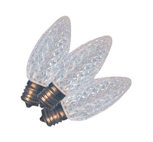Holiday Bright Lights LED C9 Cool White 25 ct Replacement Christmas Light Bulbs