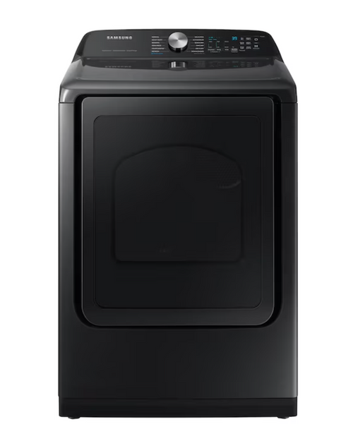 Samsung 7.4 cu ft Smart Vented Gas Dryer – Brushed Black, Steam Sanitize+, Wi‑Fi, Sensor Dry & Vent Sensor