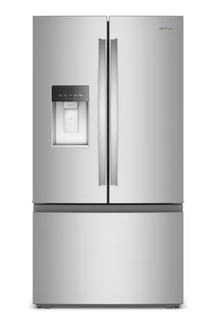 Whirlpool 23.4 cu ft Counter‑Depth French Door Refrigerator – 36" Wide, Fingerprint‑Resistant Stainless, Dual Ice Maker, Water & Ice Dispenser, Smart Compatible, ENERGY STAR®