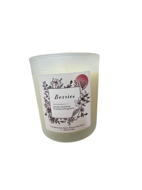 BRY01 10 oz. Natural Soy Wax Berries Scented Candle
