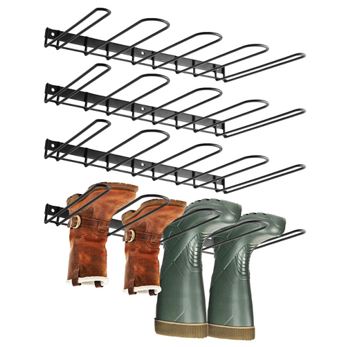 Boot Rack Wader Hanger – 4‑Pack Wall‑Mounted Metal Boot & Shoe Organizer for Closet, Entryway, Garage, Indoor Use