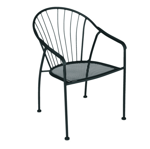 Living Accents Winston Black Steel Frame Patio Chair – Weather Resistant