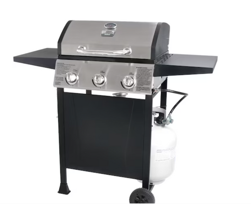 Master Forge Black and Silver/Porcelain and Stainless Steel 3 -Burner Liquid Propane Gas Grill