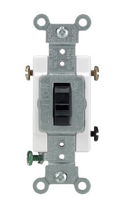 Leviton Commercial 20 Amp 3‑Way Toggle Switch – Brown, 1‑Pack | Specification Grade, 120/277V AC Electrical Switch for High‑Traffic and Commercial Applications