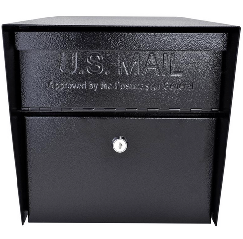 Mail Boss Mail Manager Modern Galvanized Steel Locking Mailbox – Post Mount, Black | 21 in. L × 10.75 in. W × 11.25 in. H, Rust‑ & Impact‑Resistant, USPS Approved