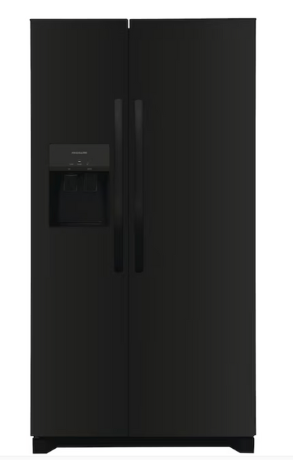 Frigidaire 25.6-cu ft Standard-Depth 36-in Wide Side-by-Side Refrigerator with Ice Maker ,Water and Ice Dispenser ( Black ) ENERGY STAR Certified