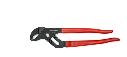 Crescent 10" V-Jaw Tongue & Groove Pliers – Alloy Steel Adjustable Groove Joint Pliers, Black Oxide Finish