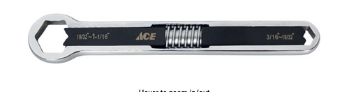 EZSize 10-Inch Adjustable Wrench, Metric and SAE, 3/16 in., Black, Single Wrench (1-Pack)