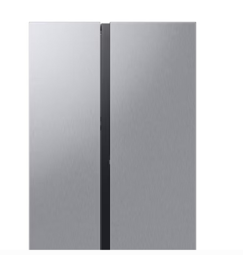 Samsung Bespoke Beverage Center 28-cu ft Standard-Depth 36-in Wide Side-by-Side Refrigerator Smart Compatible with Dual Ice Maker and Water Dispenser ( Fingerprint Resistant Stainless Steel ) ENERGY STAR Certified
