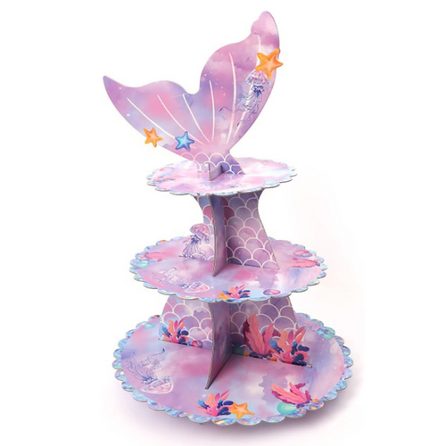 3 Tier Mermaid Cupcake Stand Mermaid Birthday Party Decorations
