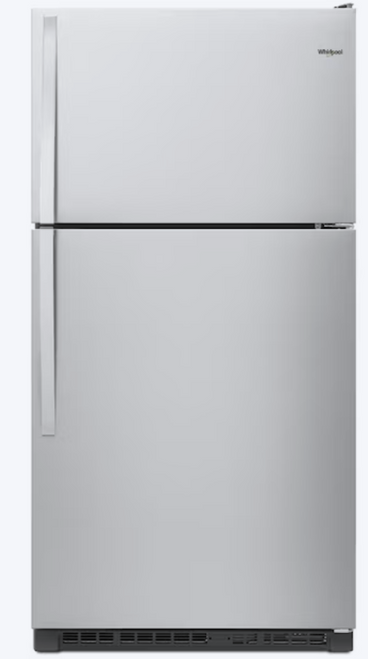 Whirlpool 20.5-cu ft Standard-Depth 33-in Wide Top-Freezer Refrigerator ( Fingerprint Resistant Stainless Steel )