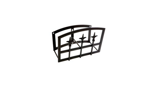 Panacea 84018 Classic Finial Black Hose Hanger - Wall Mount Steel Garden Hose Holder with Powder Coat Rust Resistance, Holds Large Hoses