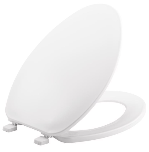 Mayfair by Bemis Elongated White Plastic Toilet Seat
