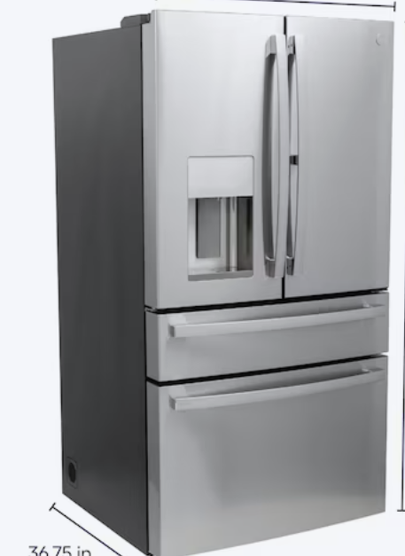 GE Profile Standard-Depth 27.9-cu ft 4 -Door 36-in Wide with Ice Maker and Door within Door ( Fingerprint-resistant Stainless Steel ) ENERGY STAR Certified