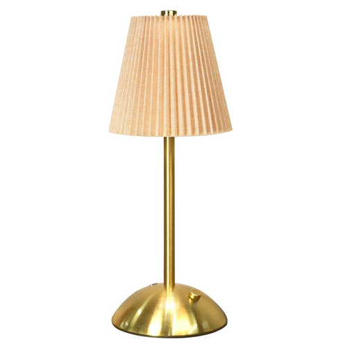 Cordless Rechargeable Table Lamp with Fabric Shade – Dimmable LED Battery Powered, 3-Way Bedside Night Light for Living Room, Bedroom, Bar (Beige)