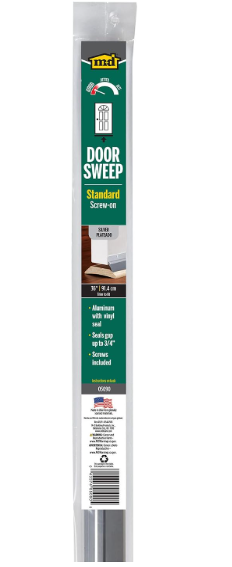 M-D Building Products 05090 36 in. Silver Aluminum and Vinyl Standard Screw-on Door Sweep