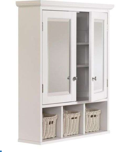 Allen + Roth Mirrored Medicine Cabinet w/ Baskets