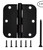 RELIABILT 3-1/2-in H x 5/8-in Radius Matte Black Mortise Interior Door Hinge (3-Pack)(PKGDAMAGED)