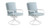 Style Selections Seacrest Set of 2 White Steel Frame Swivel Dining Chair(s) with Blue Cushioned Seat