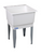 Mustee Utilatub 23″ W x 25″ D 20-Gal Polypropylene Laundry Tub – Single Basin Utility Sink with Legs & Strainer Basket, White
