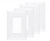 1-Gang Screwless Decorative Wall Plates, wood Unbreakable Thermoplastic Faceplate Cover, White (Single Decorator, 4 Pack)