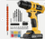 20V Cordless Drill Set – 2‑Speed, 2.0Ah Li‑ion, 18+3 Clutch, 45 Nm Max Torque, 3/8" Keyless Chuck, LED Work Light, Attachments Included