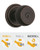 Brinks Stafford Push Pull Rotate Entry Door Knob, Tuscan Bronze Keyed Door Lock, Hands-Free 3-Way Opening Front Door Lock (Model 23001-150