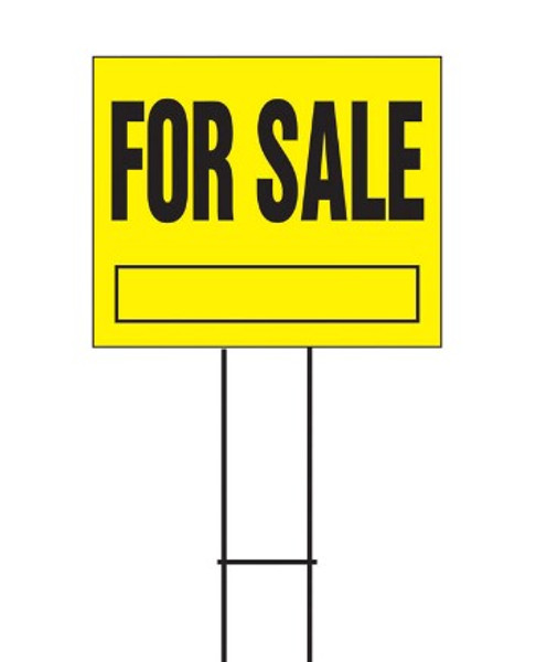 English Yellow Informational FOR SALE Sign 19 in. H X 24 in. W