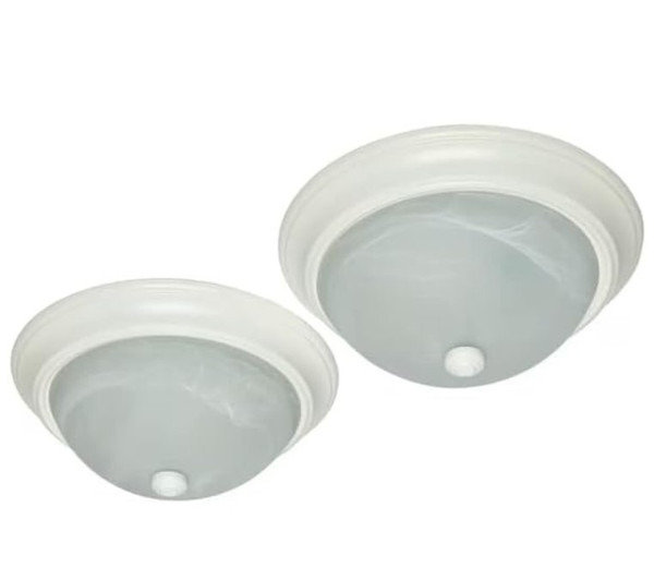 Project Source 2-Pack 2-Light White LED Flush Mount Light