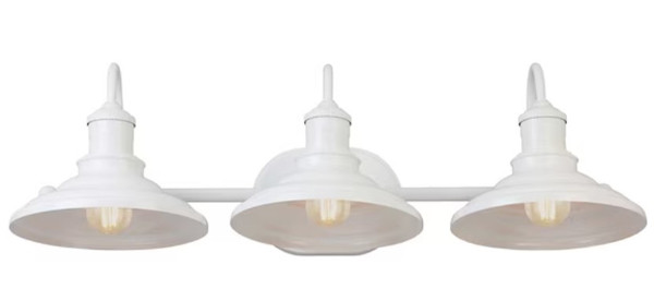 allen + roth Hainsbrook 3-Light Glossy White Transitional Vanity Light