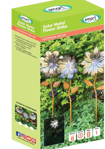 STAKE SOLAR METAL FLWR STAKE SOLAR METAL FLWR