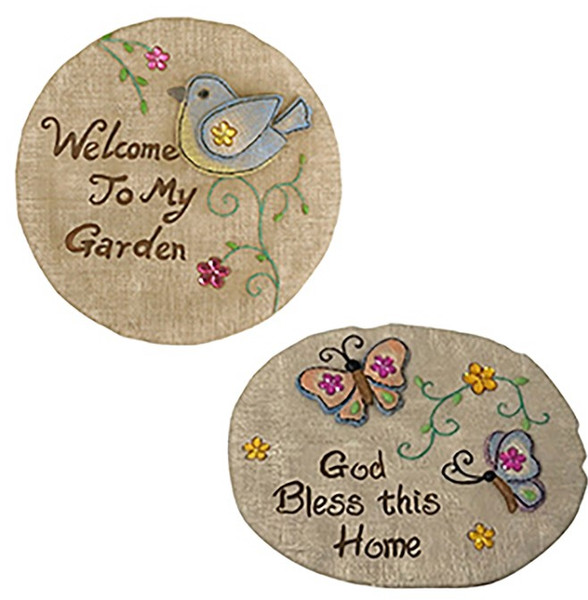 Multi-color Cement 12 in. H Inspirational Stepping Stone Multi-color Cement 12 in. H Inspirational Stepping Stone